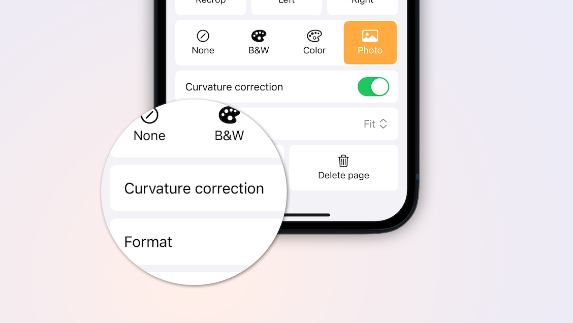 focus on the new curvature correction toggle