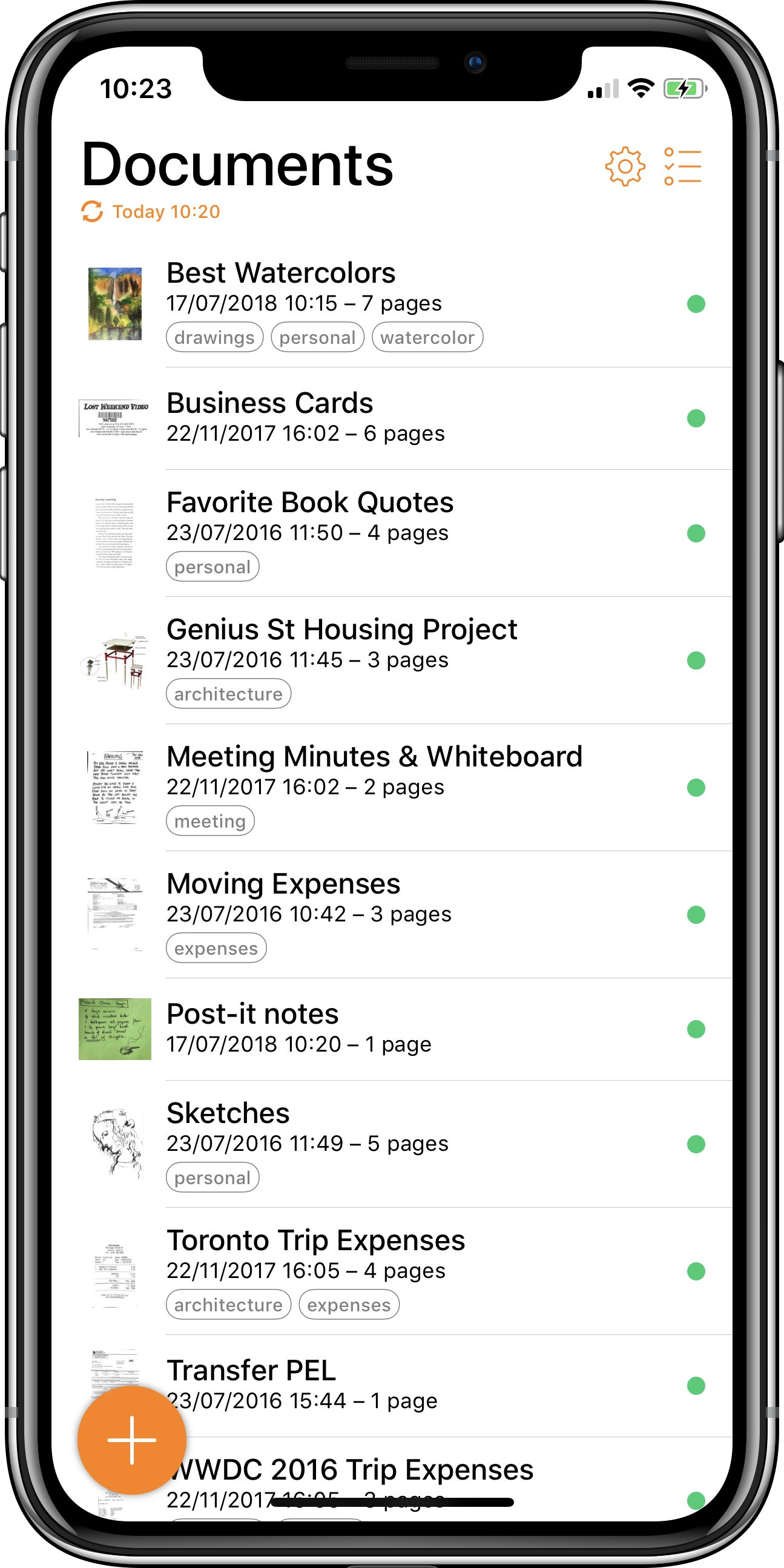 The new document list in Genius Scan 5.0