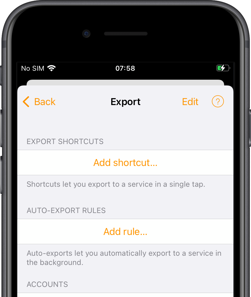 Add a shortcut to export your scans to Dropbox