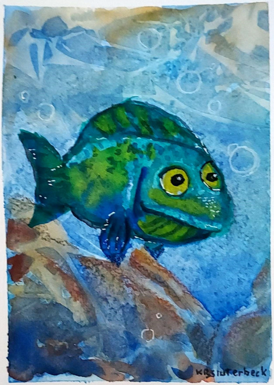 Kay SLuterbeck's scan of her fish painting