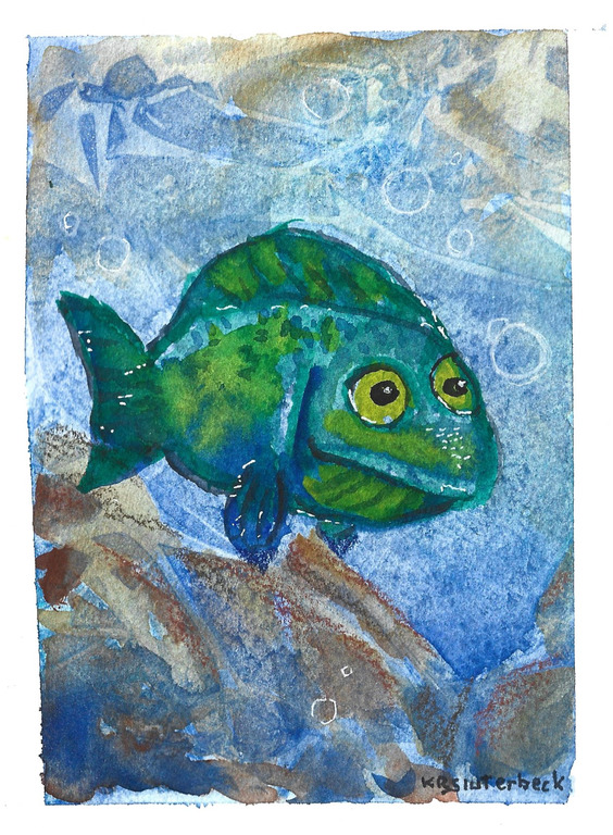 Kay Sluterbeck's original fish painting