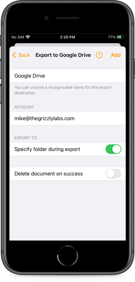 Select Add shortcut or Add rule on this Export screen