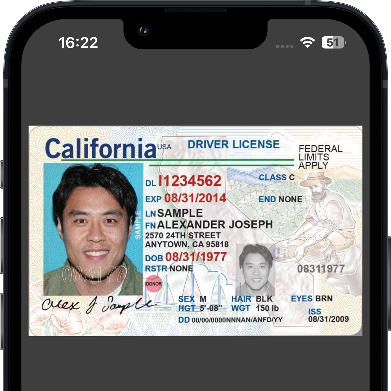 Scanned California ID