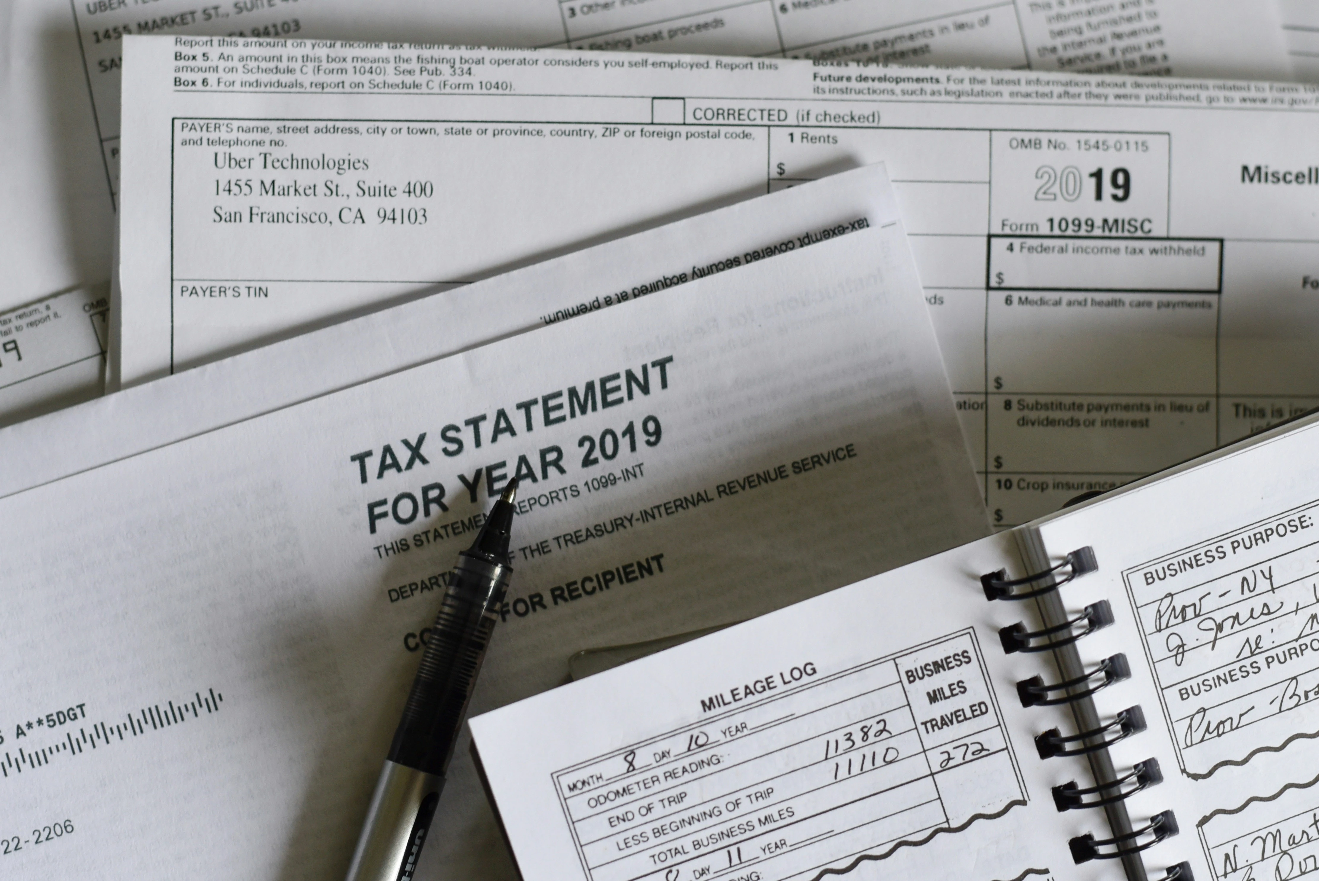 Pile of tax documents