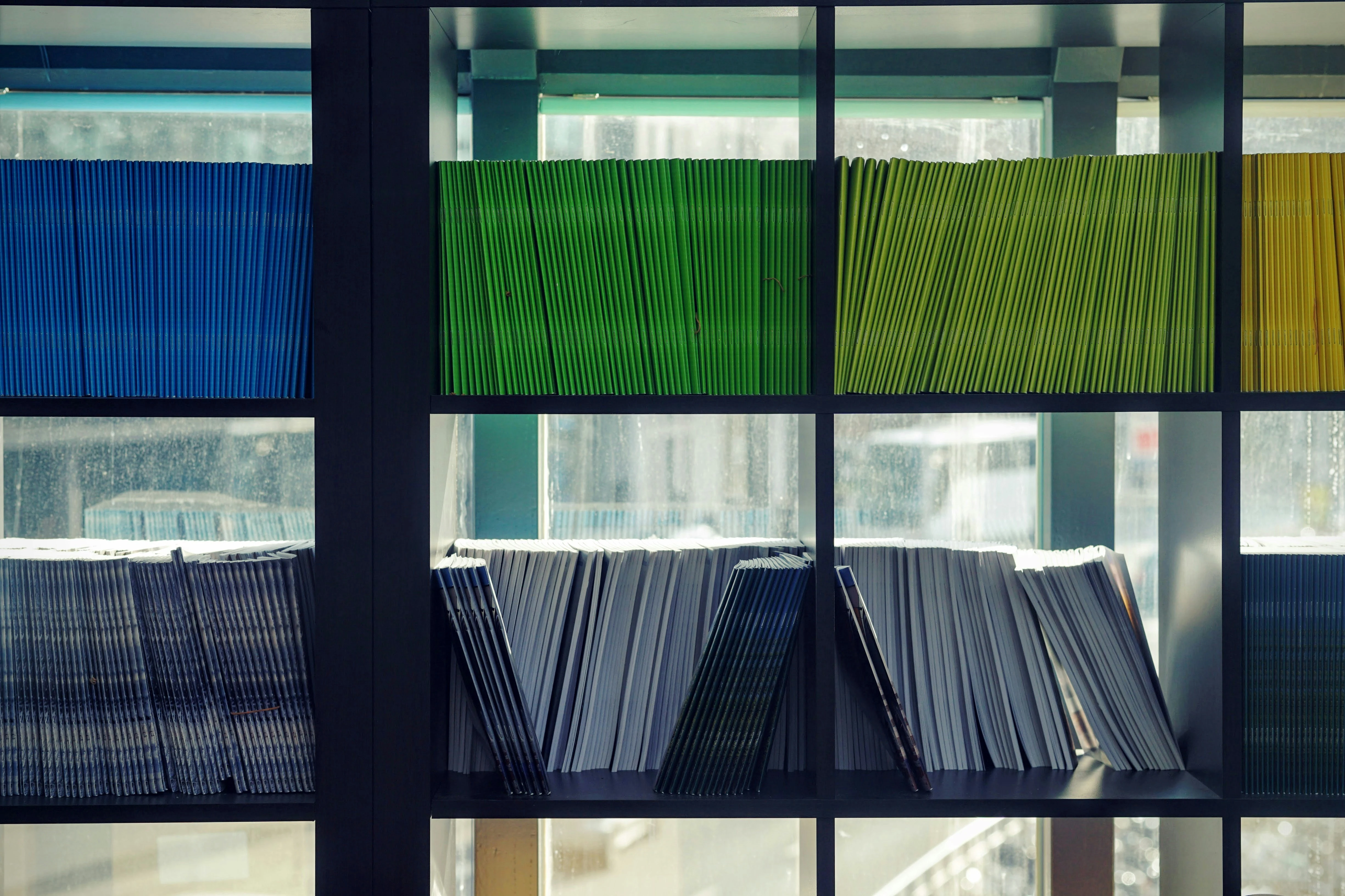 Documents stored on shelves