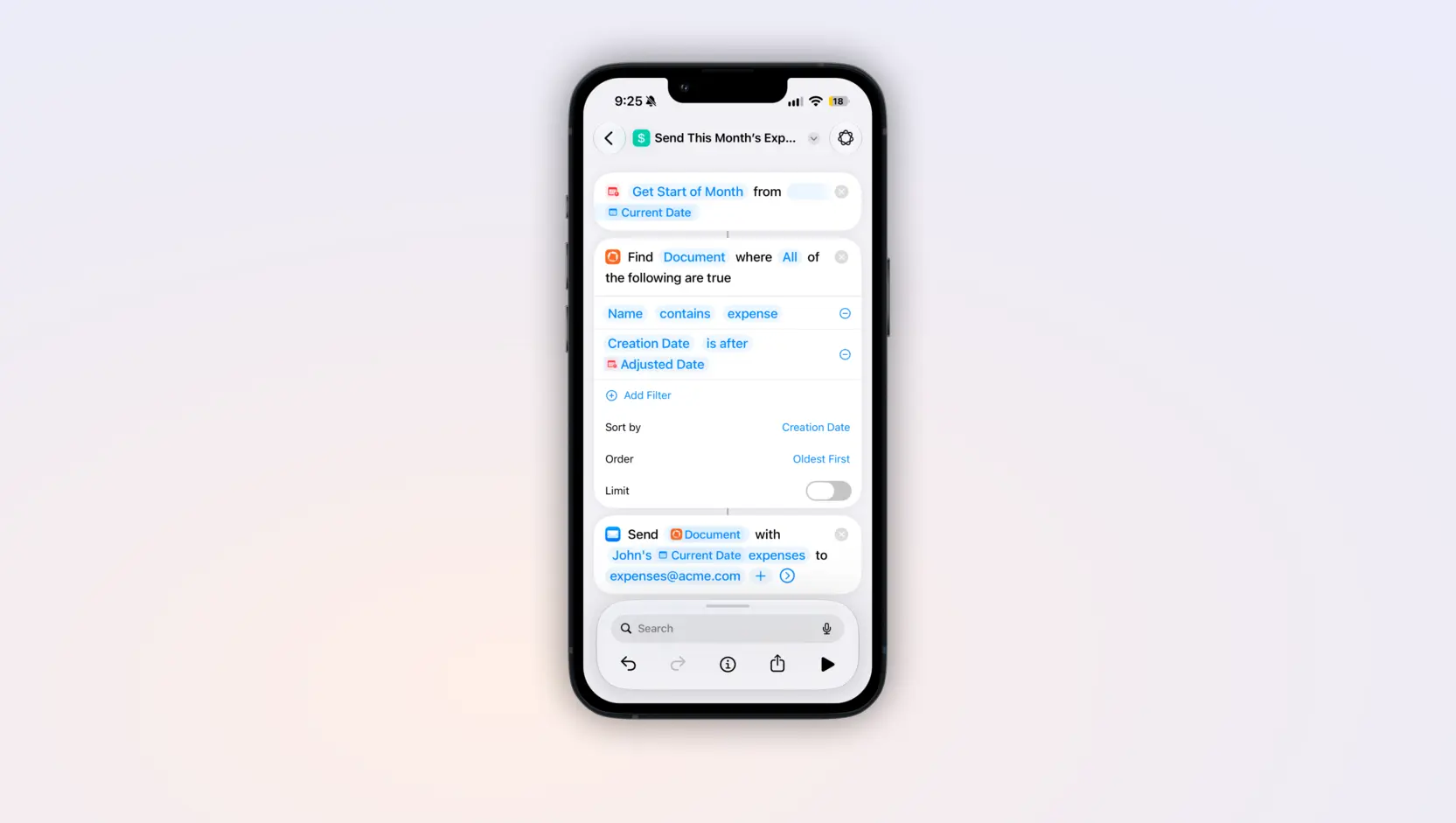 Screen of Siri AI on iOS